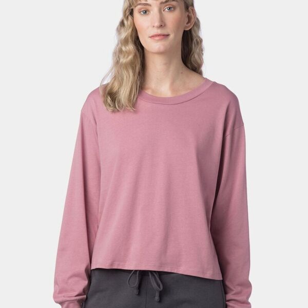 Women's Cotton Jersey Long Sleeve Crop Tee Thumbnail